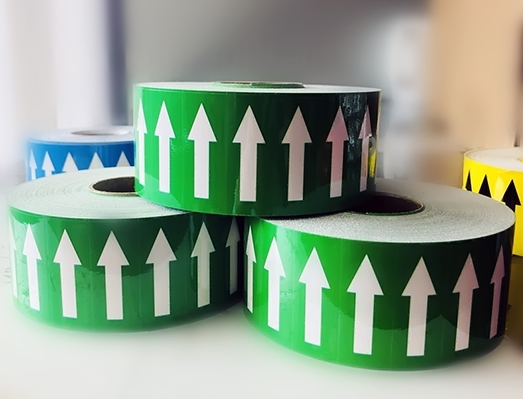 耐高低溫PVC管道不干膠貼紙