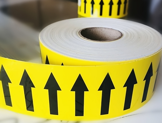 耐高低溫PVC管道不干膠貼紙